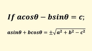 If acosθ-bsinθ=c prove that asinθ+bcosθ= ±√a2+b2-c2 || Trigonometric Identities Class 10 Maths