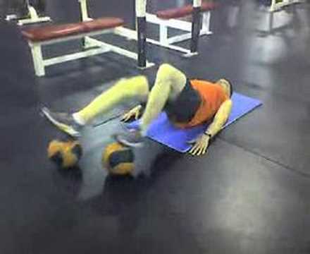 Two Medicine Ball Hamstring Curl