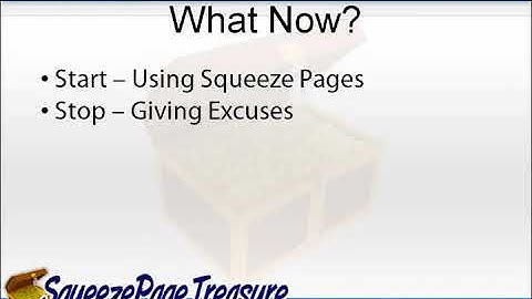 The "Squeeze Page Treasure" Video Course - [Video 13] Stop-Start-Continue And Some Final Words