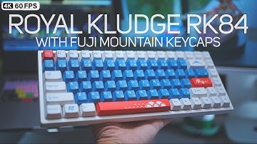Keyboard Royal Kludge RK84 with Fuji Mountain Keycaps (Stereo ASMR Unboxing)