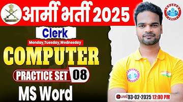 Army Bharti 2025 | Army Clerk Computer Practice Set #06 | MS Word By Shivam Sir