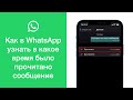 Как в WhatsApp узнать в какое время было прочитано сообщение