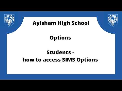 Students - how to access SIMS Options and save your options
