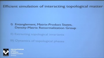 TMS18.L25. Frank Pollmann. Tensor networks and matrix product states (I)