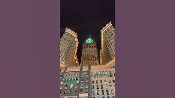 Lighting striking the clock tower in makkah #makkah #madinasharif #barish #viral #shorts #youtube