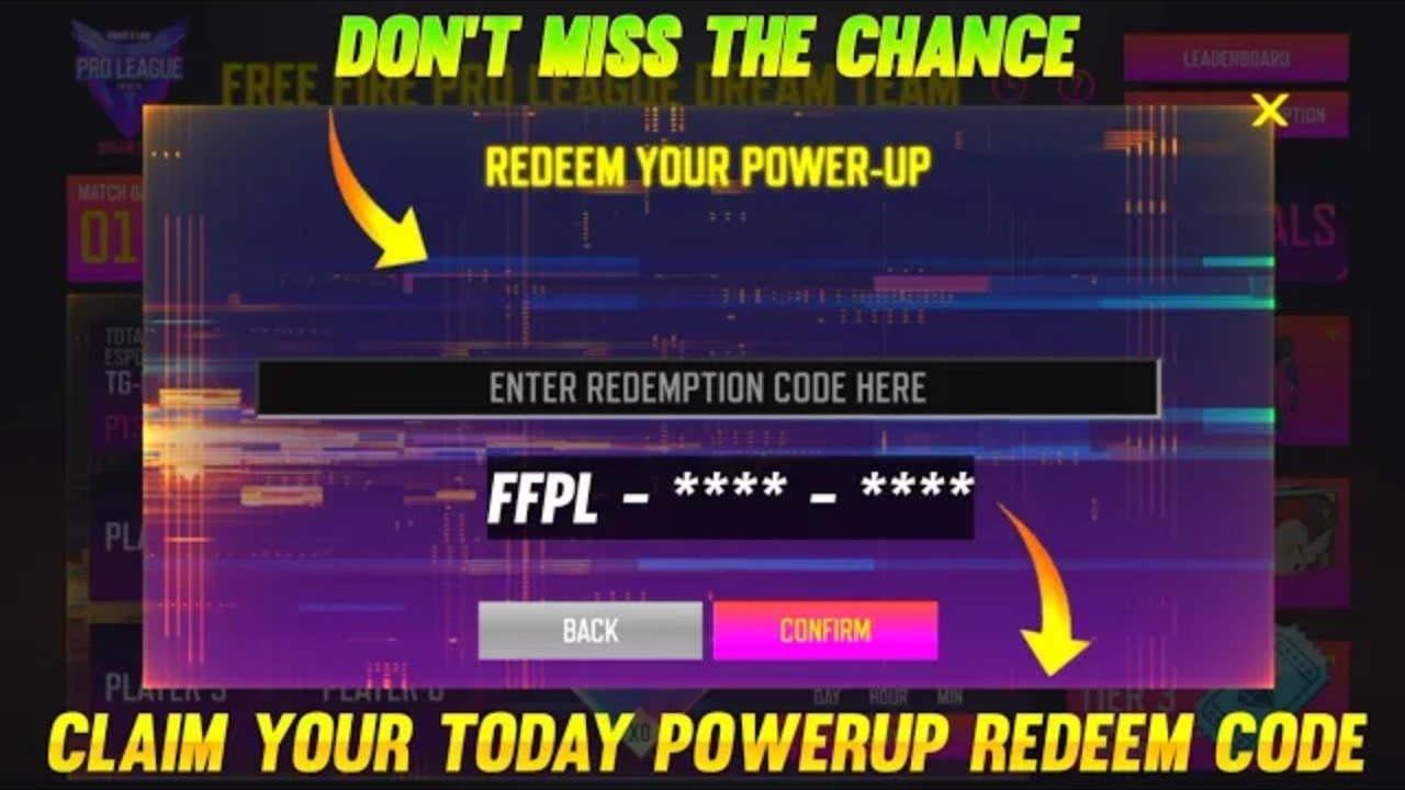 Day 2 Free Fire Pro League Power Up Redeem Code | TN KOMBAN YT