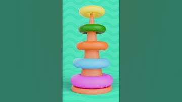 Learn colors by staking the rainbow rings#viral #video