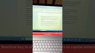 Shortcut key to change small letters to capital letters in ms word #windows #shorts #msword #views