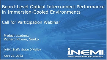 Board-Level Optical Interconnect Performance in Immersion-Cooled Environments Project