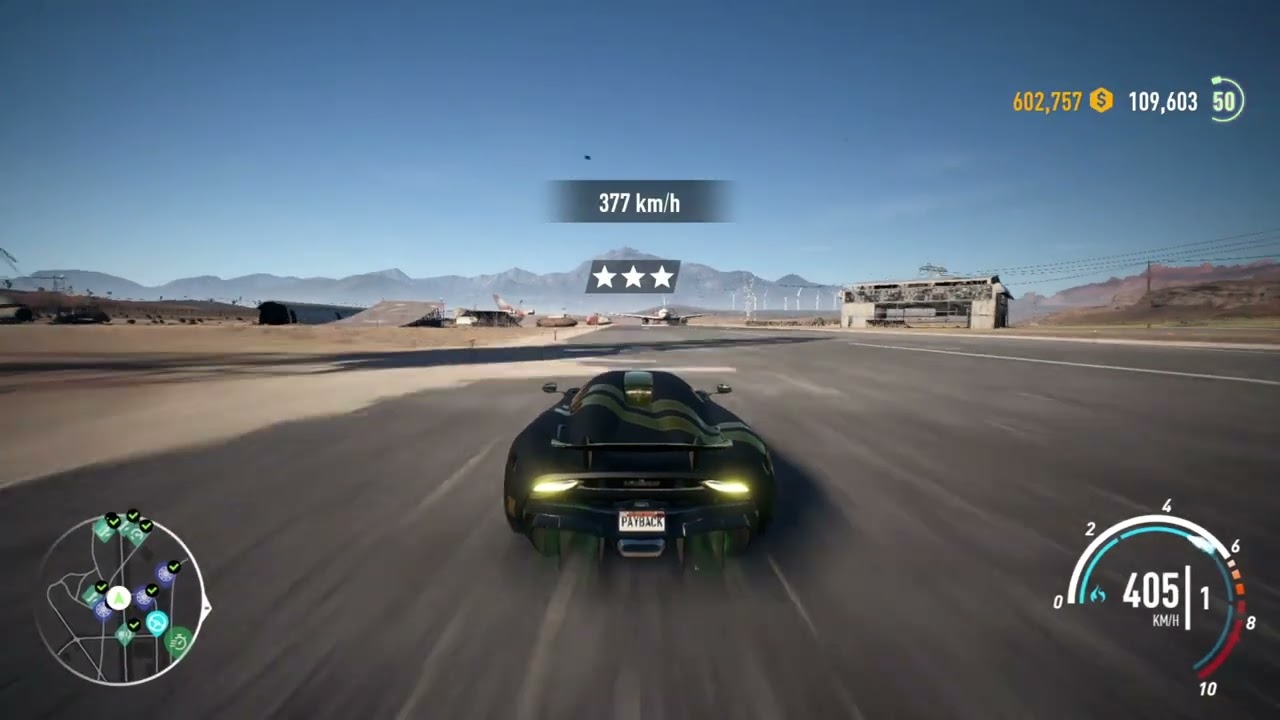 NFS Payback Regera Drag Build 490 Meter Jump!