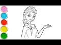 How to draw Elsa frozen drawing for kids/ painting coloring for kids/ toddlers let’s draw together