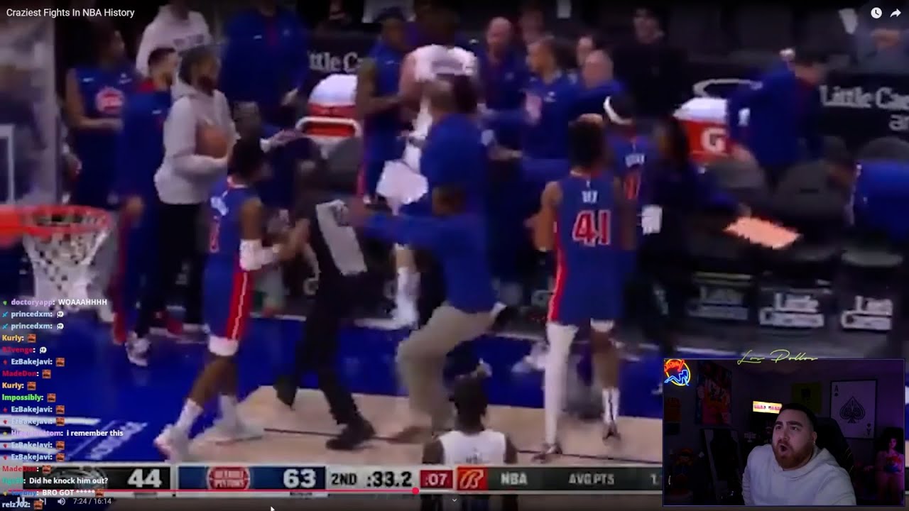 LosPollosTV reacts to Craziest fights in NBA history