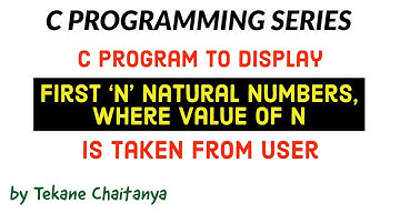 C Program To Display First 