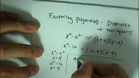 Factoring Polynomials - Difference of Two Squares