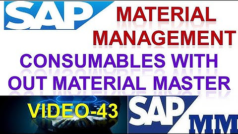 How to Configure Consumables without Material Master in Material Management | SAPMM |DK TECHNOLOGIES