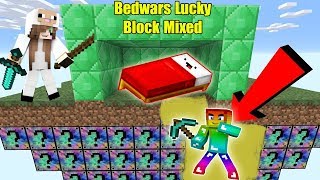 MINI GAME : MIXED LUCKY BLOCK BEDWARS ** THỬ THÁCH CHIẾN THẮNG CỪU TRONG BEDWARS THẬT ĐƠN GIẢN