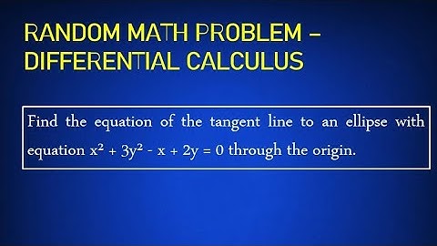 Random Math Problem: Differential Calculus