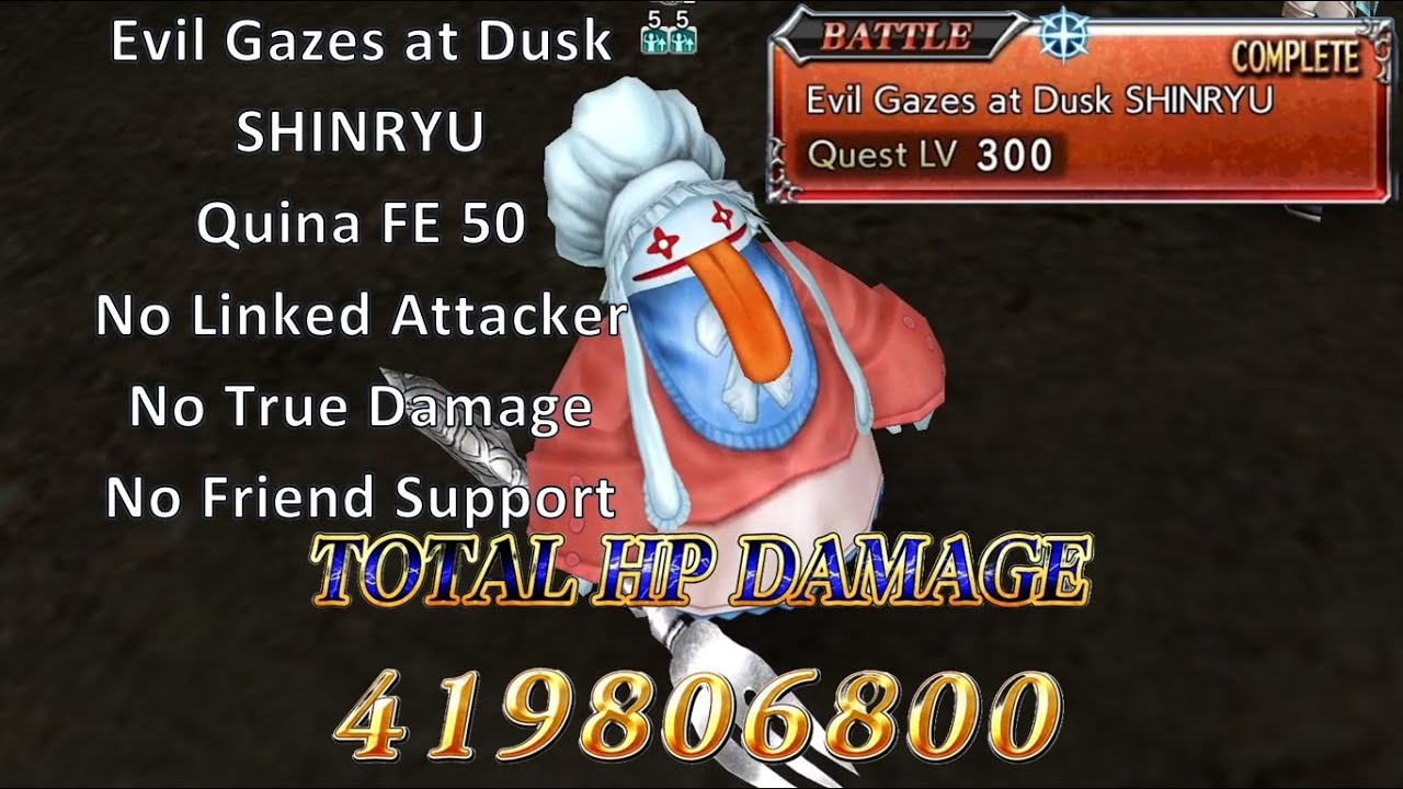 DFFOO Quina FE 50 Damage Test | Dusk to Dawn - Evil Gazes at Dusk SHINRYU