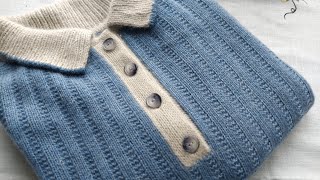 картинка: Планка  поетапно в сорочці POLO під час в'язання зверху