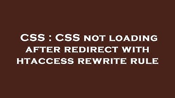CSS : CSS not loading after redirect with htaccess rewrite rule