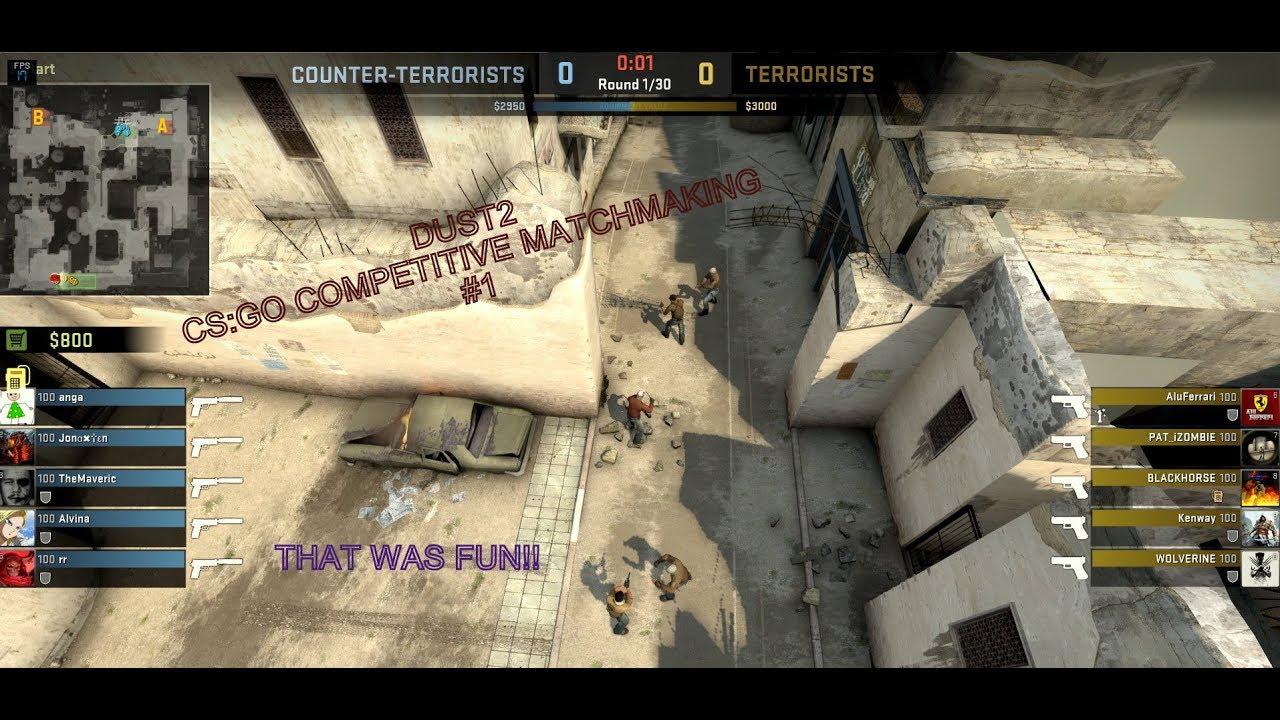 THAT WAS FUN! CS:GO competitive matchmaking gameplay- [dust 2] #1 - YouTube
