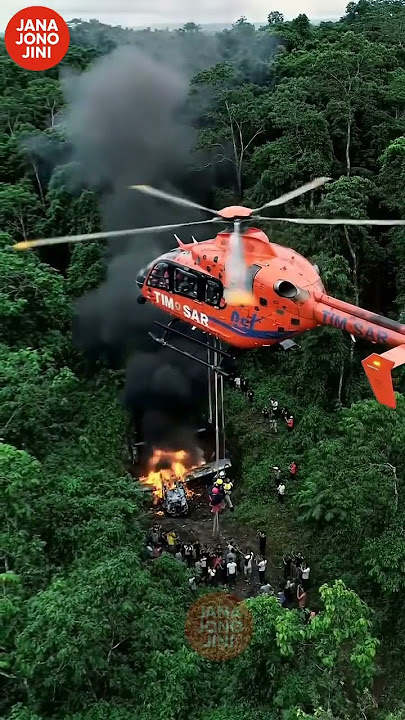 Evakuasi Mencekam! Pesawat Terbakar di Hutan, Dievakuasi Pakai Helikopter ( generad ai )