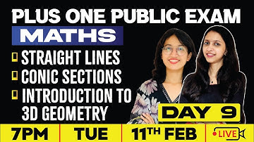 +1 Maths | Straight Lines | Conic Sections | Introduction to 3D Geometry | Full Chapters