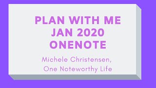 Plan With Me, January 2020, OneNote #planwithme
