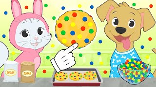 BABY PETS  Max and Kira 🍪 Learn how to cook M&amp;M&#39;s Cookies