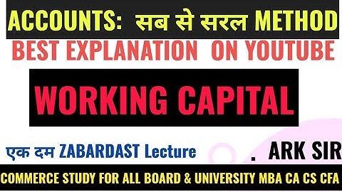 Lec 5 WORKING CAPITAL WITH margin of Safety Management Accounts Sybcom sybaf sybms