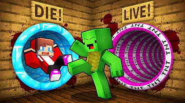 JJ and Mikey CHOOSE the Right SCARY SLIDE in Minecraft Challenge - Maizen