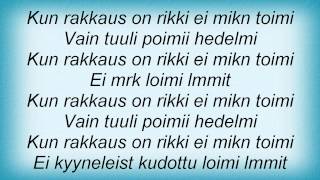 Video thumbnail of "Ismo Alanko - Kun Rakkaus On Rikki Lyrics"