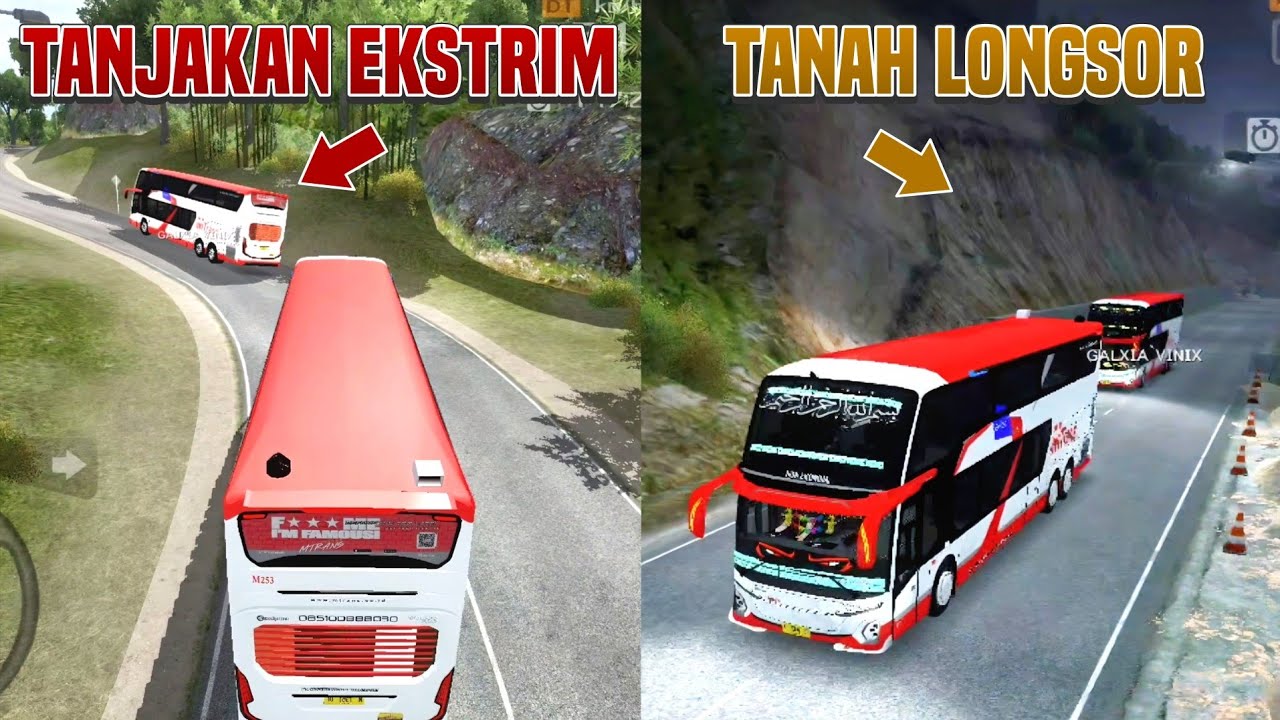 Mabar BUSSID Lewat Tanjakan Super Ekstrem dan Jalan Penuh Longsor!! | MABAR ON MIC