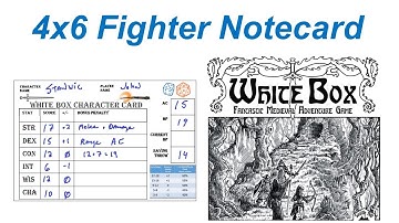 White Box Fantastic Medieval Adventure Game Fighter Creation 4x6 note card