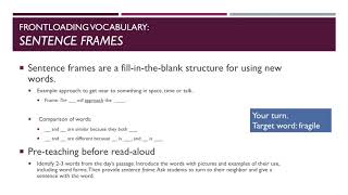 Frontloading: Sentence Frames