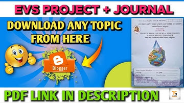 EVS-Journal assignment 12th,11th👇pdf. evs project and journal work #evs