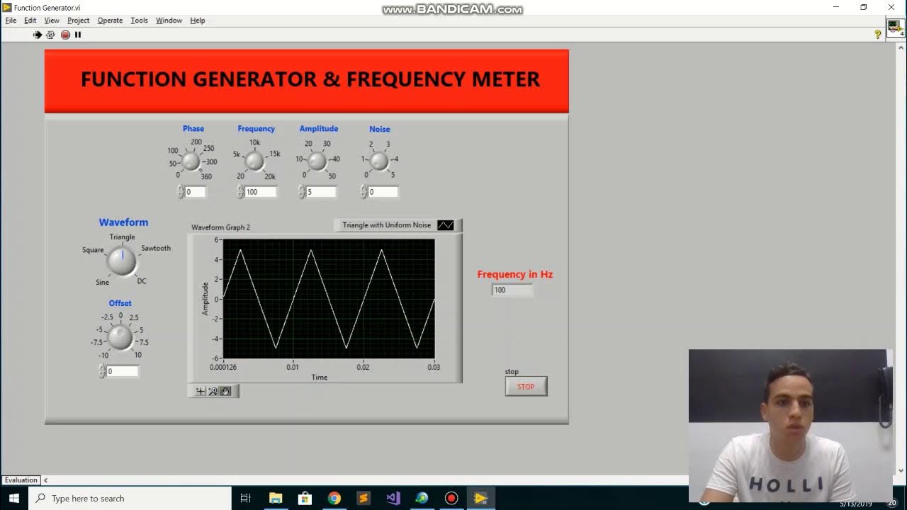 Function Generator & Frequency Meter using LabView - YouTube