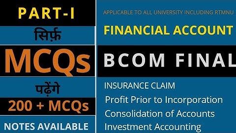 Bcom FINAL SEM-VI ( Financial Accounts )