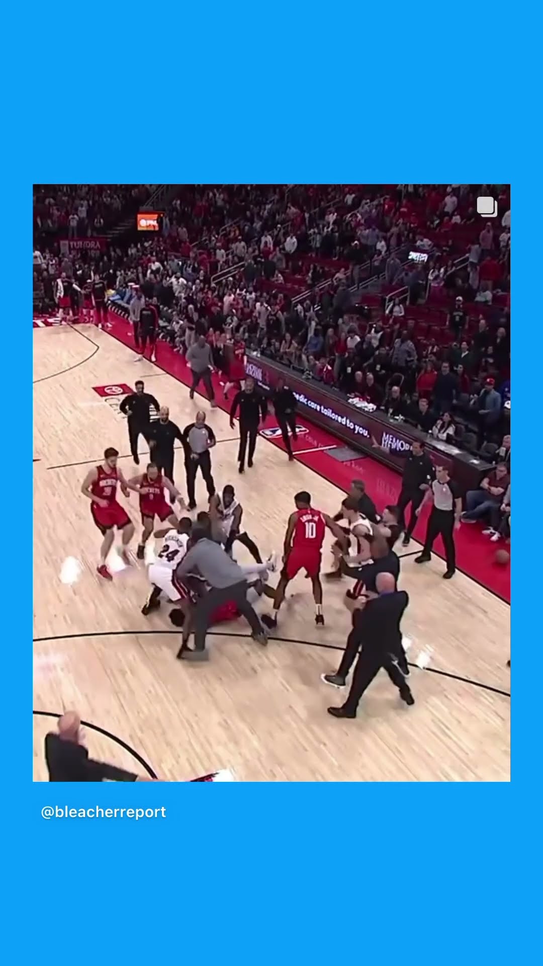 Another angle #hoodnews #miamiheat #rockets #tylerherro #amenthompson #fight #basketball #omg #how