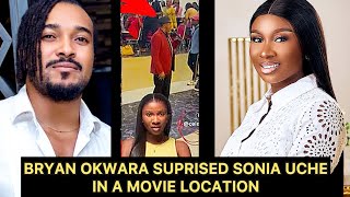 Bryan Okwara Pays A Surprise Visit To Sonia Uche On Set