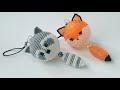 Pattern Fox and Raccoon trinket. Лисичка и Енот брелок. МК 1 часть из 2.