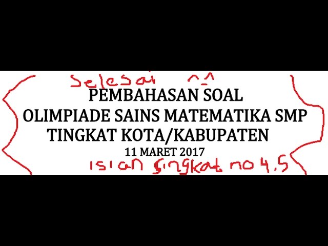 01 Soal Osn Matematika Smp Youtube