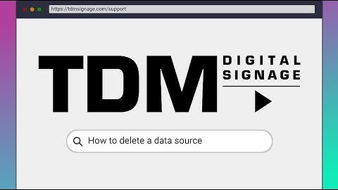 TDM5 - How to delete a data source