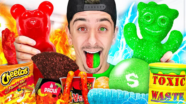 Eating the Worlds BIGGEST Spicy VS Sour Food - Challenge