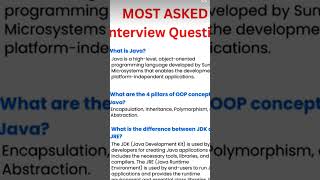 most asked java developer interview questions 📛 #shorts #java #interviewprep