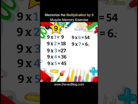 ✖️🩷 MULTIPLICATION by 9 (FAST & EASY TO Memorize).