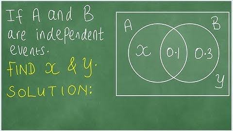 If A and B are independent events. Find X and Y.