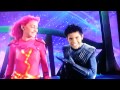 Lavagirl kisses Sharkboy's Cheek