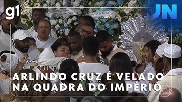 Thumbnail of Jornal Nacional: Corpo do cantor Arlindo Cruz é velado na quadra da escola de samba Império Serrado