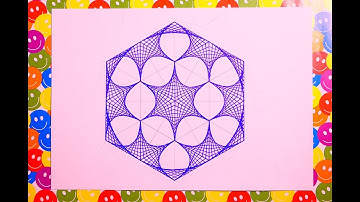 How To Paint Hexagon Geometric Art | Spirograph Pattern Tutorial